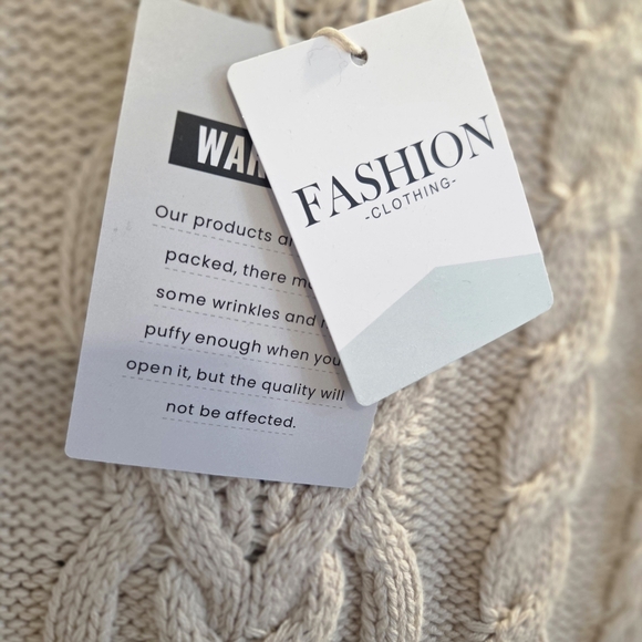 Chic Long Sleeve Cable Knit Mini Sweater Dress With A Sheer Flowy Pleated Bottom - Picture 2 of 16